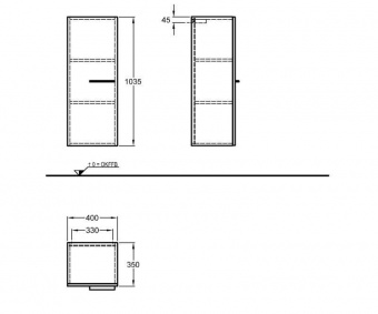 Шкафчик боковой Keramag Silk Y816050000 Santreyd  - Вид №1
