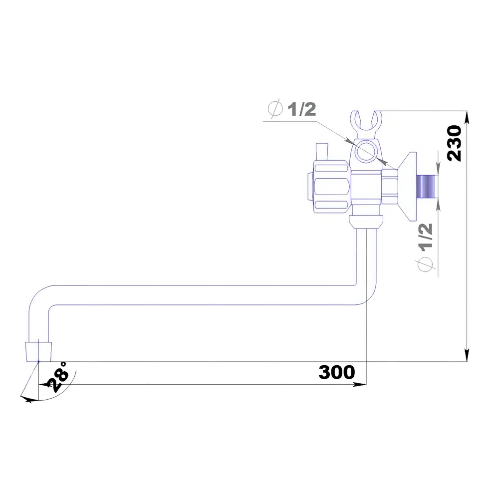 Смеситель для ванны Киров двухвентильный с лейкой и шлангом цвет хром Santreyd STLM-2047006 - Вид №6