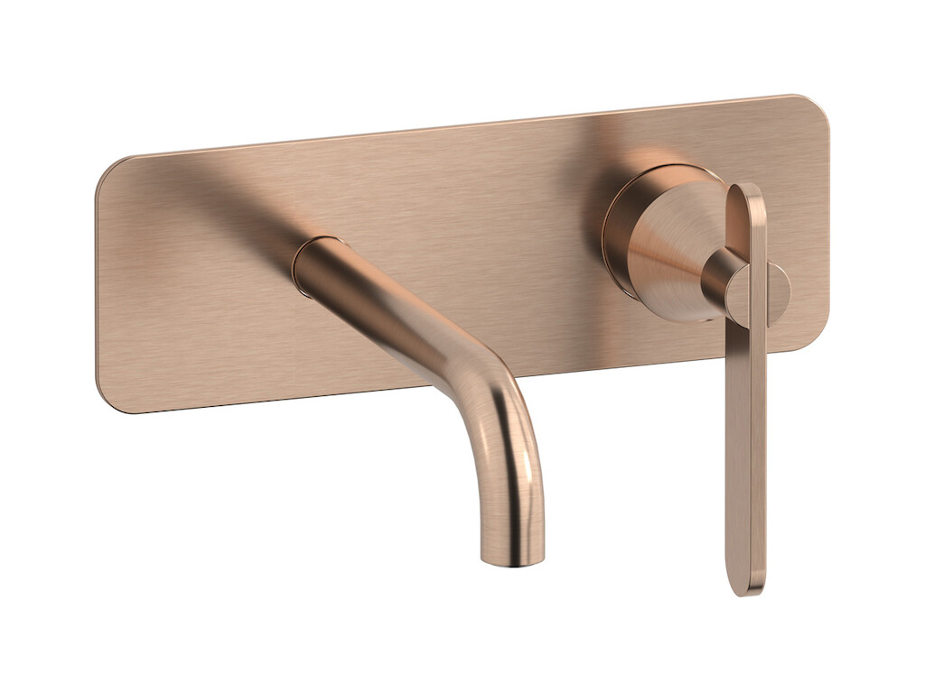 Встроенный в стену смеситель для раковины на 2 отверстия в комплекте с донным клапаном WE ARE IB ol202cs Brushed Rose Gold Soho