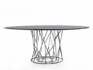 Круглый стальной стол