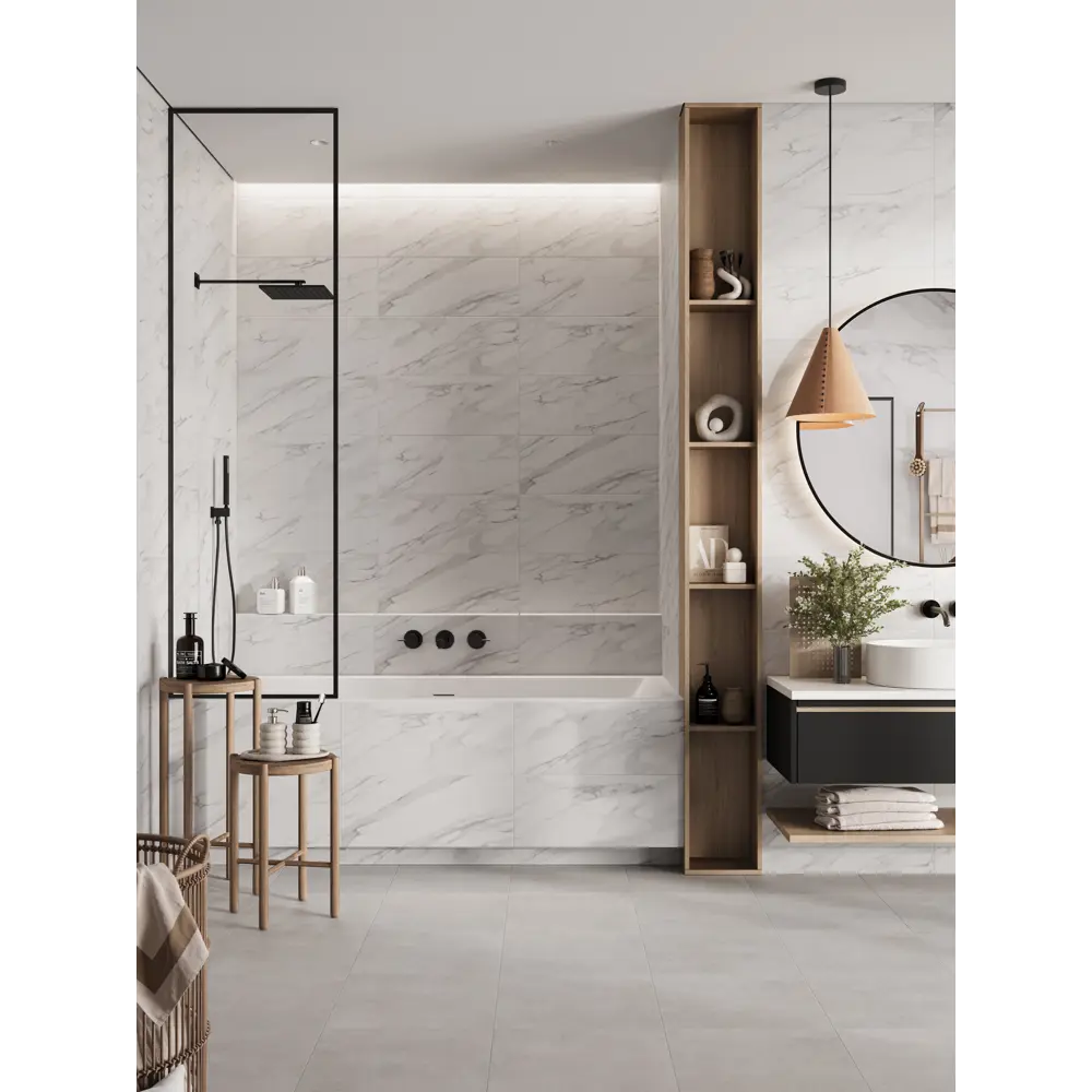 Настенная плитка Gracia Ceramica Hugo 25x60 см 1.2 м² глянцевая цвет белый 89413338 STLM-2045513 - Вид №3