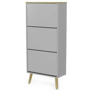 Шкаф для обуви Tenzo Dot, 128х57,5х24 см, дуб, серый