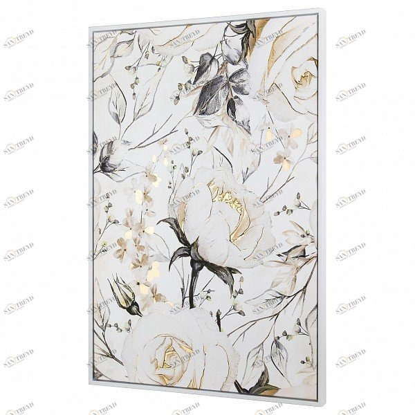 Панно интерьерное с подрамником из дерева 90х60 см бело-золотое Tomas Stern TOMAS STERN  00-3872653 Белый;золото;черный 