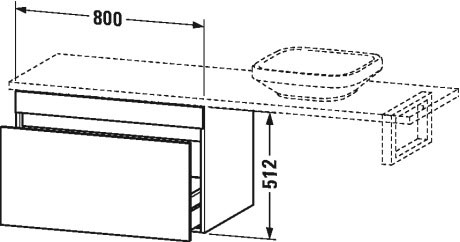 DS533400707 DuraStyle Шкафчик для консоли Бетонно-серый матовый декор Duravit - Вид №1
