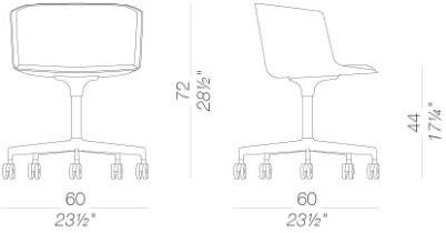 Lapalma Мягкое 5-спицевое тканевое кресло на колесиках Cut S184-185 - Вид №2