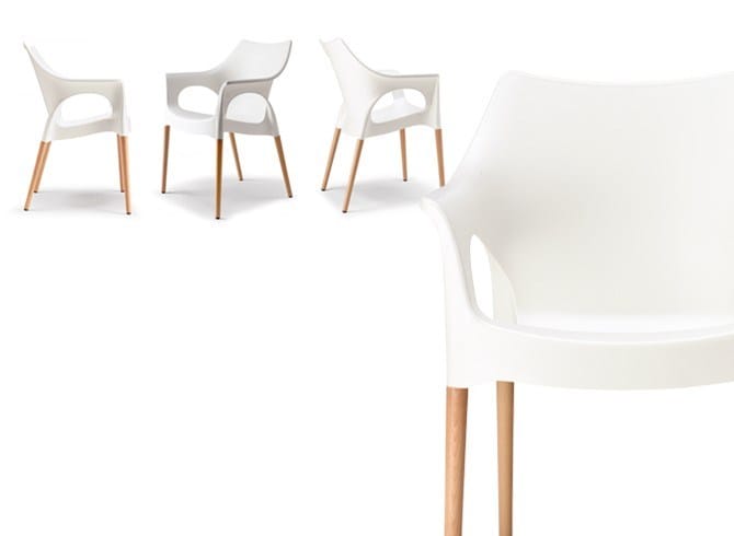 Штабелируемый стул из инженерного пластика с подлокотниками S-CAB NATURAL OLA ARCH-00115663 - Вид №4