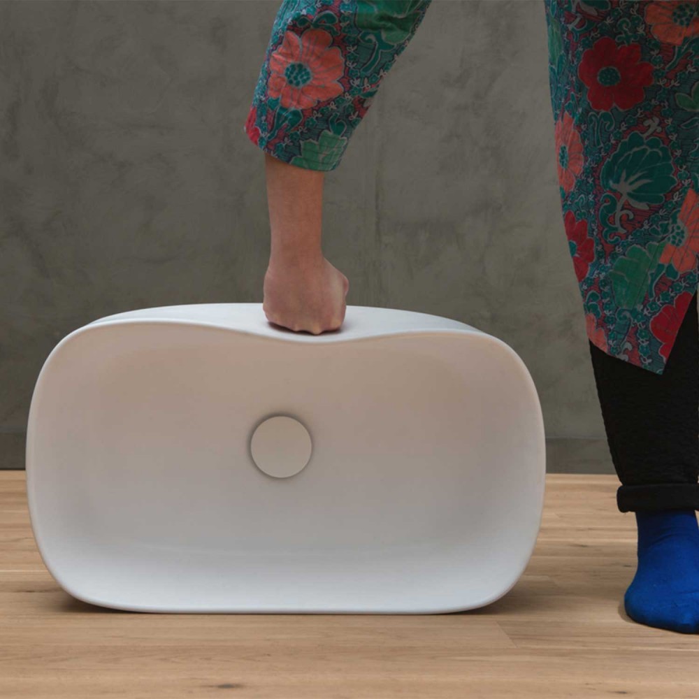 EVLABOU Подвесная раковина настенная прямоугольная EVER Life Design  белая  - Вид №4