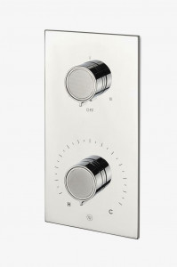 BTH55C Встроенная термостатическая и трехходовая переключающая трима серии Bond Union с ручками с гильошированными звеньями Waterworks