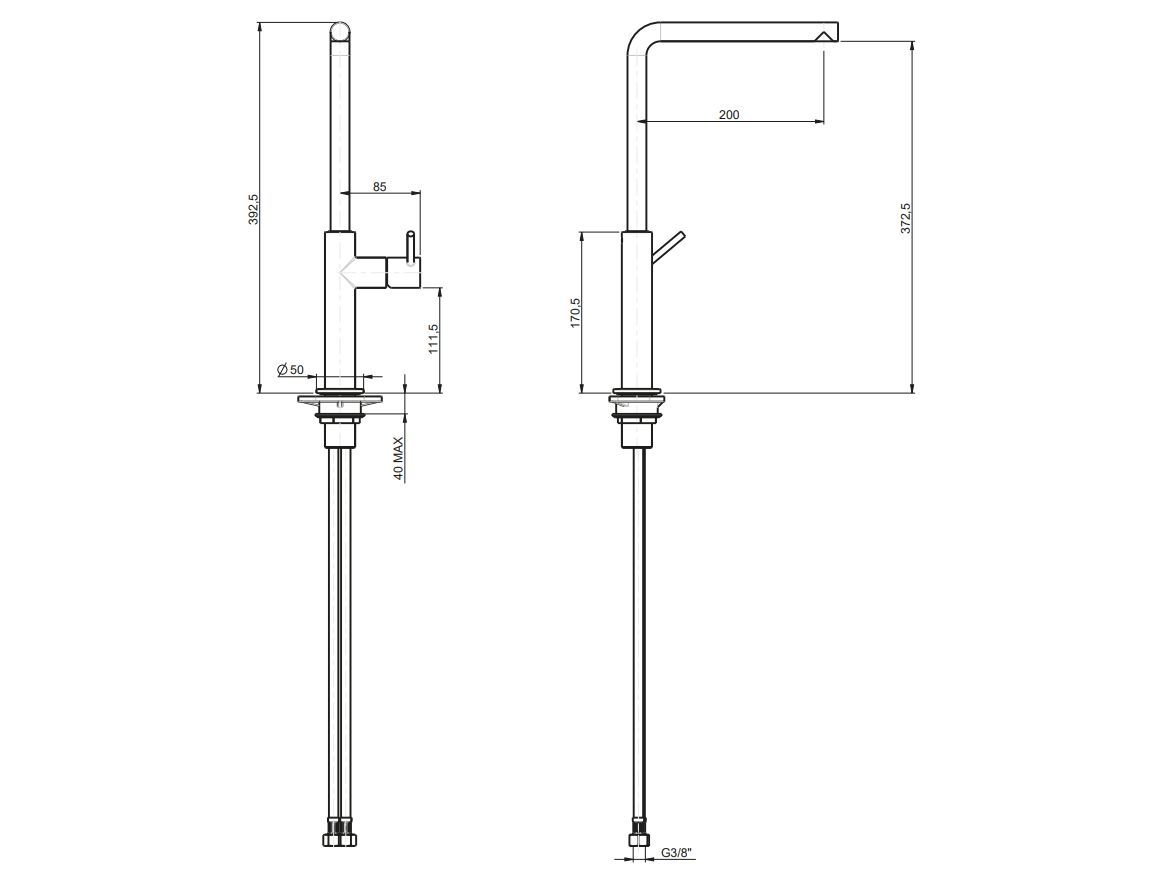 Смеситель для кухни с одной ручкой Rubinetterie Frattini Pepe XL ARCH-00109569 - Вид №3