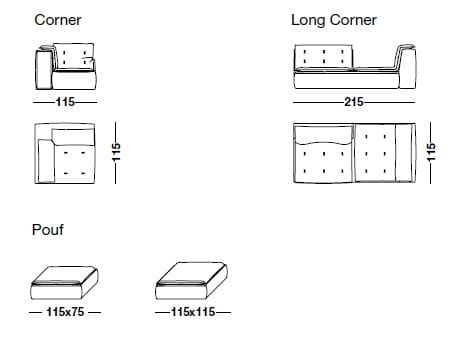 Угловой диван из ткани Marac облако ARCH-00047749 - Вид №8