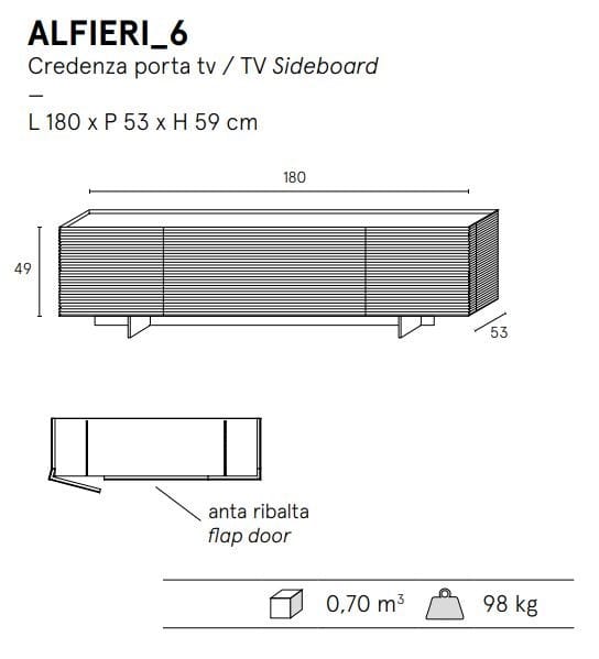 Деревянный низкий ТВ-шкаф ALBEDO Alfieri ARCH-00029727 - Вид №14