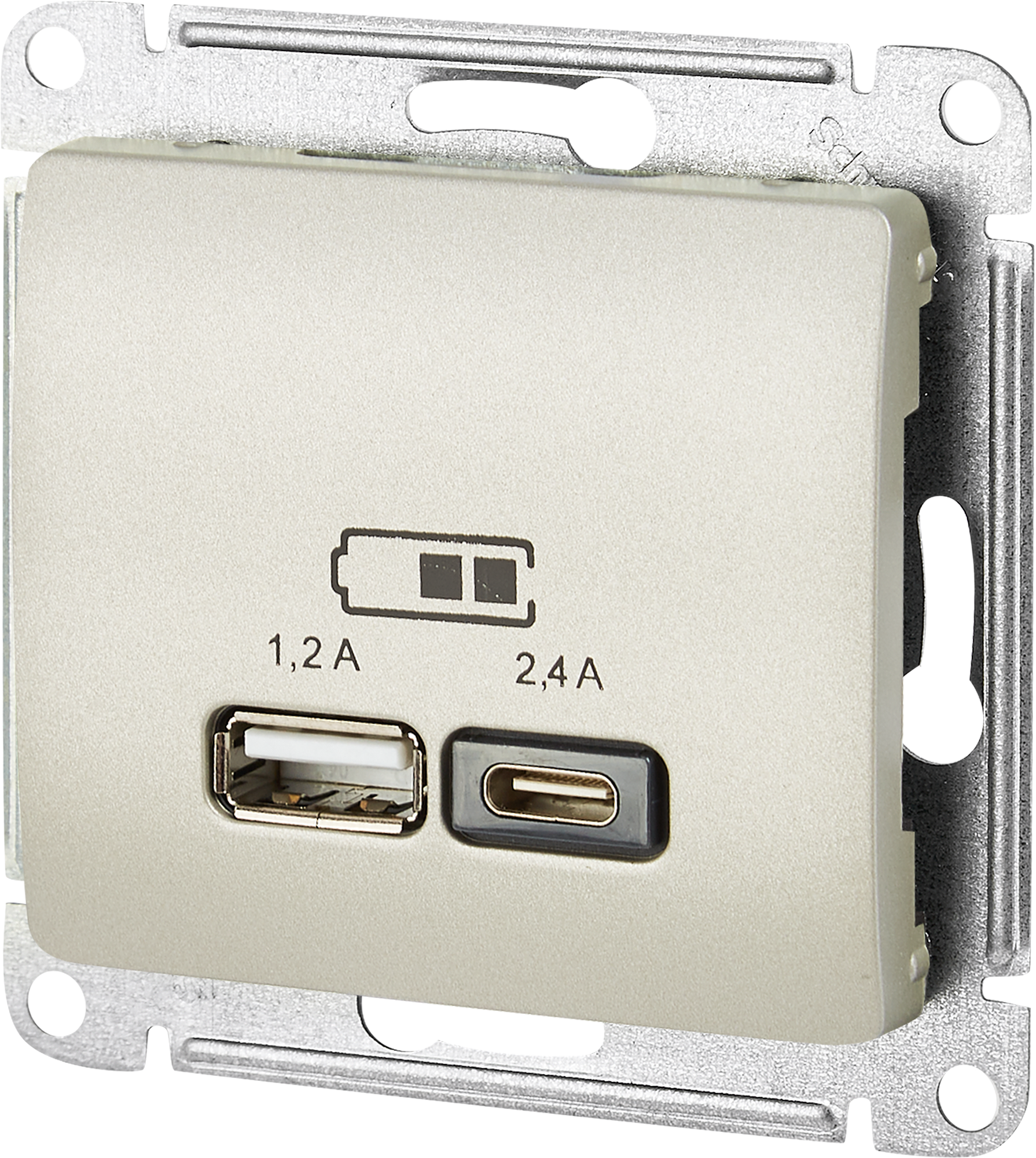 85622156 Розетка USB A+С встраиваемая цвет платина Glossa STLM-0064648 SCHNEIDER ELECTRIC  - Вид №1
