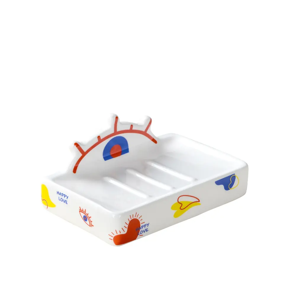 Мыльница Primanova Smile DR-81201 керамика цвет мультиколор STLM-2212345