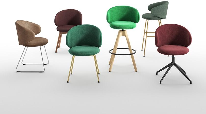 arrmet Стул из ткани на ножках из массива дерева Belle sun-id-1441470 - Вид №1