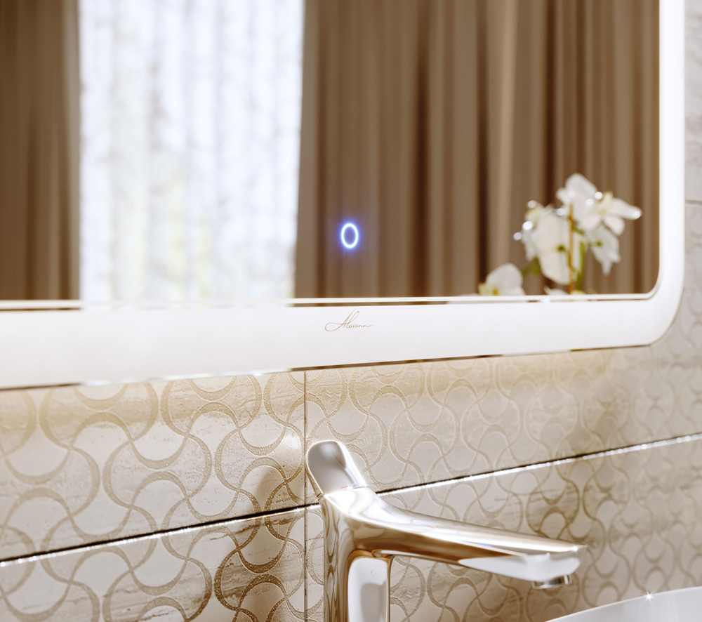 Зеркало в ванную с подсветкой белое 90х80 см Vanda Lux ALAVANN VANDA LUX 303908 Белый  - Вид №3