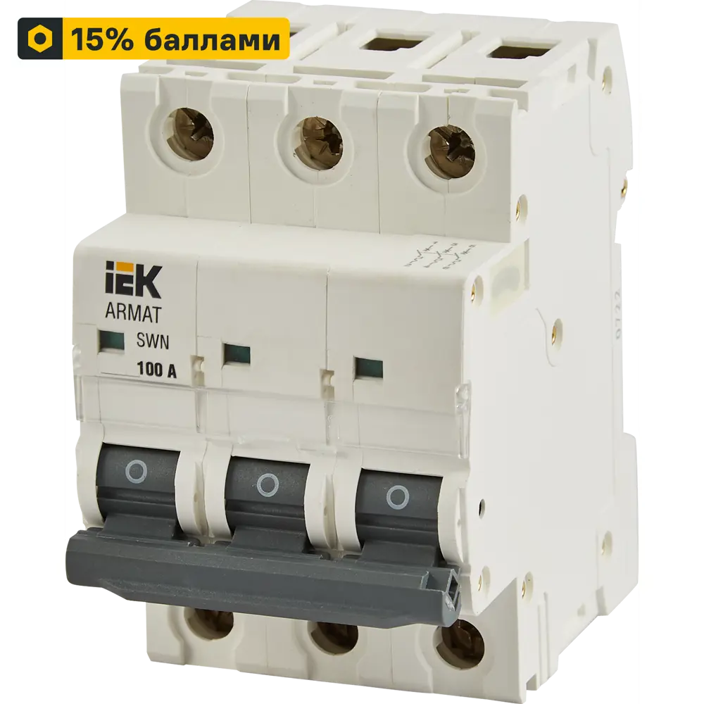 Дифференциальный автомат IEK SWN 3P 100А с защитой от утечек 87762177 STLM-1106056