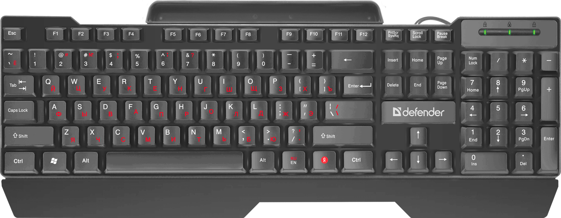 45790 проводная клавиатура search hb-790 ru,черный,полноразмерная Defender Santreyd 