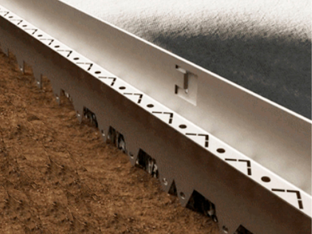 Металлический бордюр Т-образный 200*15,5*2,16*1,5 ГеоПластБорд GPBST-13 - Вид №2