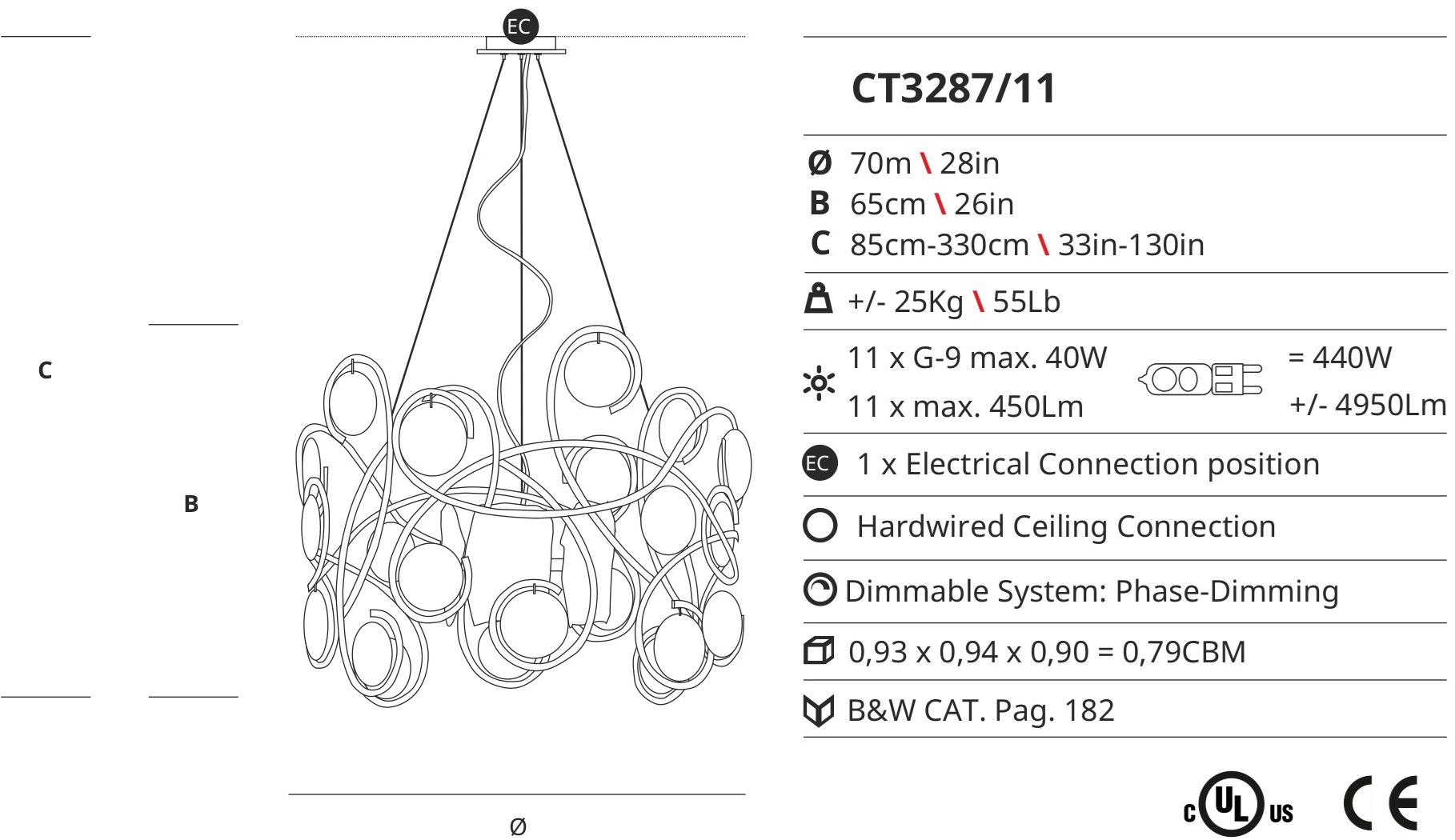 Serip Подвесной светильник из бронзы ручной работы Lines Ct3287/11 - Вид №1