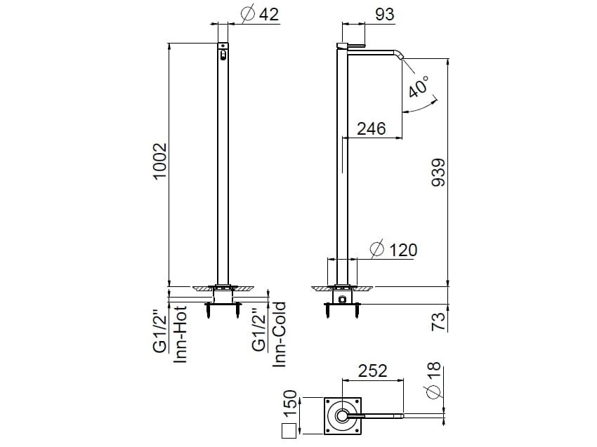 Смеситель для раковины из нержавеющей стали с переключателем CARIMALI Navis ARCH-00144274 - Вид №2