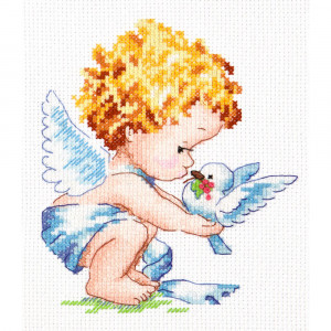 035-13 Светлый Ангел! Набор для вышивания Чудесная Игла 12 х 14 см Чудесная игла