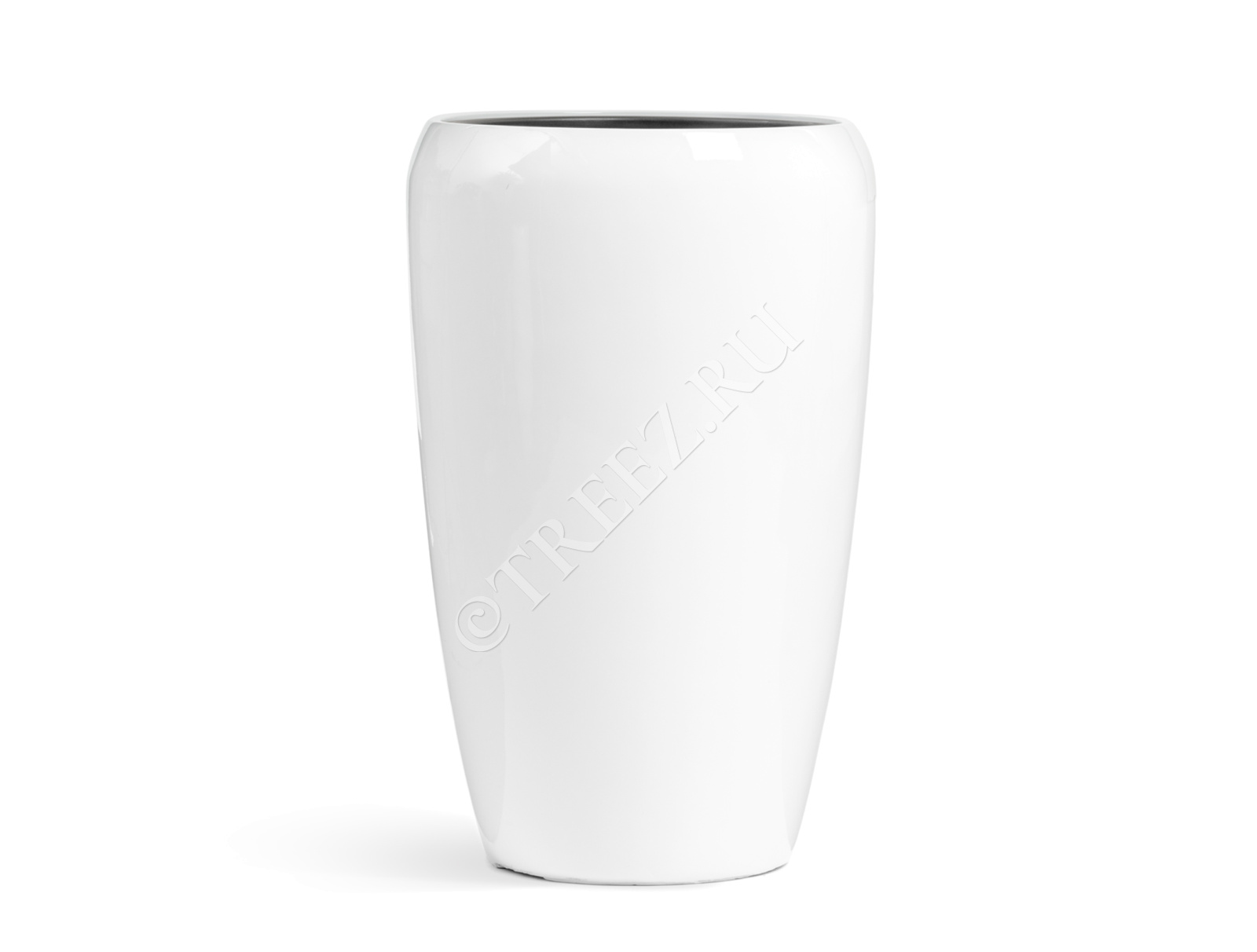 41.3321-05-066-WH-68 Кашпо  Effectory - серия Gloss - Высокий округлый конус - Белый глянцевый лак Цветочная коллекция  - Вид №2