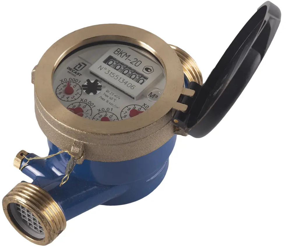 Счетчик воды ДЕКАСТ Мокроход 3/4" для холодного водоснабжения 17901104