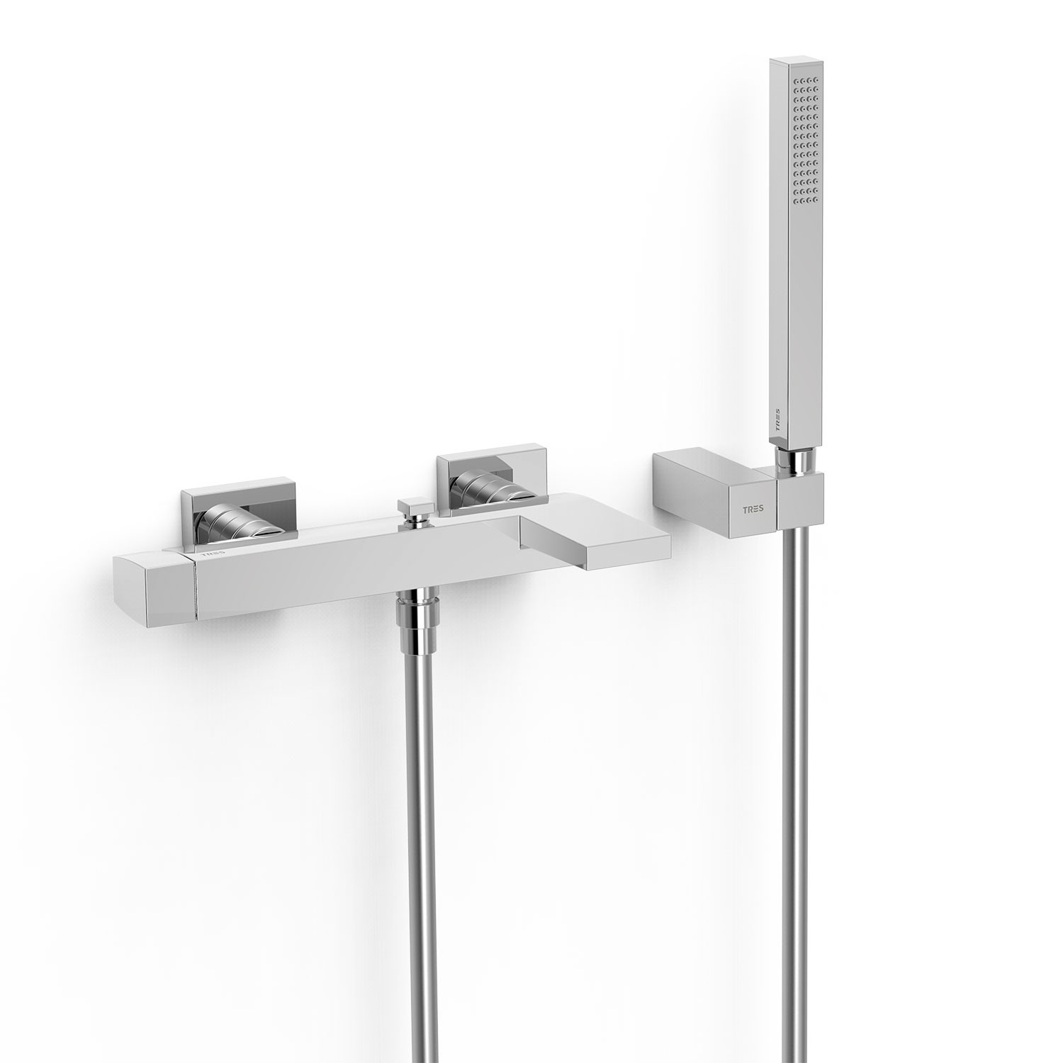 ТОНКИЙ настенный смеситель с одной ручкой для ванны и душа-20217001 TRES 