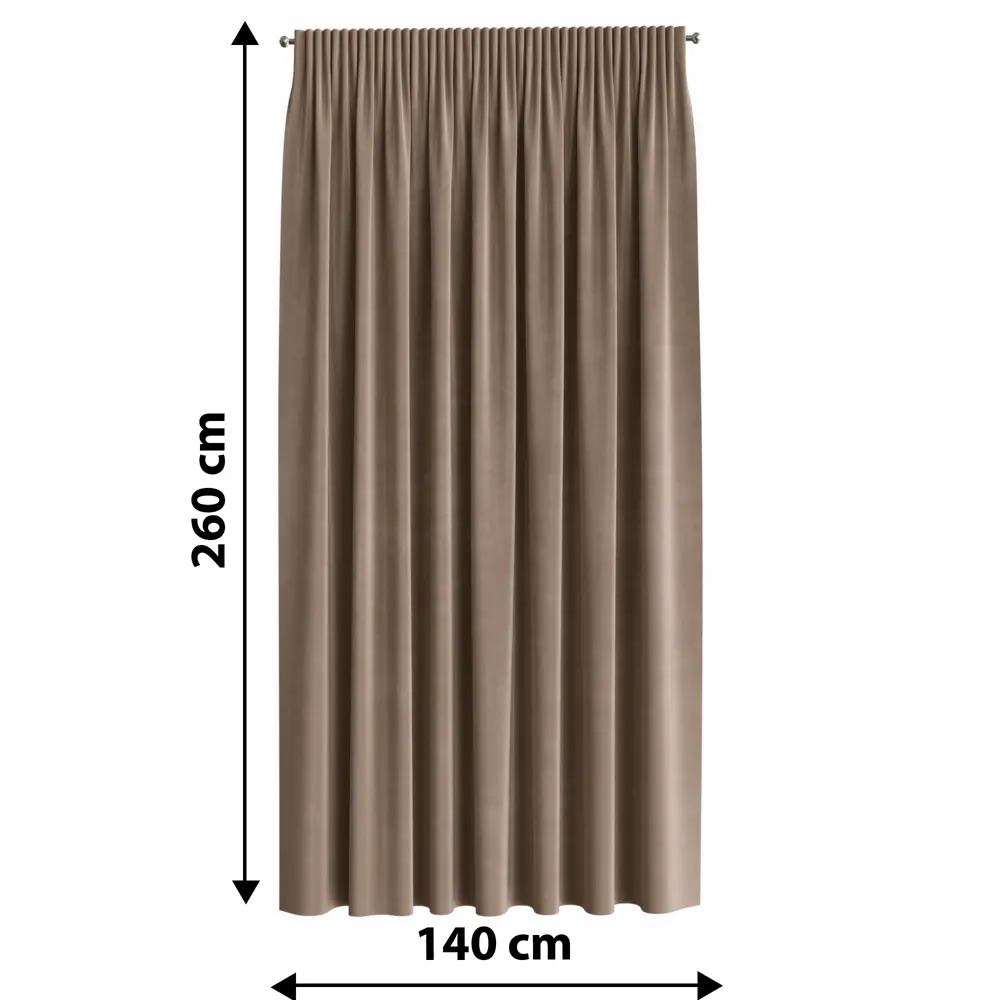 Штора на ленте 140x260 см цвет бежевый GARDEN STLM-2194072 - Вид №5