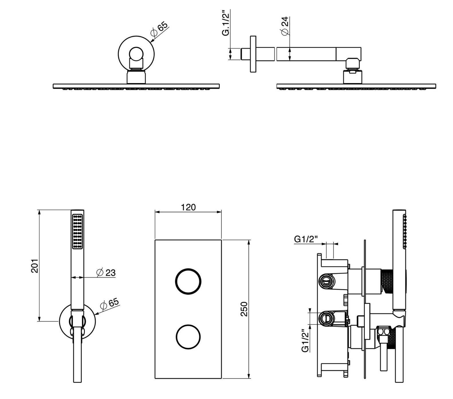 Смеситель для душа с одной ручкой GATTONI MD ARCH-00007911 - Вид №1