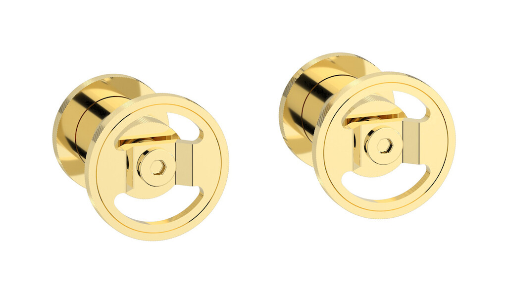 Встроенный смеситель для душа на 2 отверстия на 1 потребителя. WE ARE IB b1400ii Pale Gold Bold