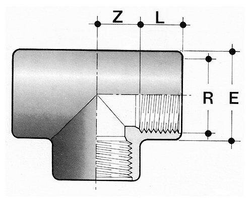 SANIT 680511 90 ° PVC-U, резьбовое гнездо тройник  - Вид №1