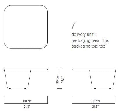 Светлый бетонный квадратный стол TRIBÙ Tao ARCH-00064643 - Вид №6