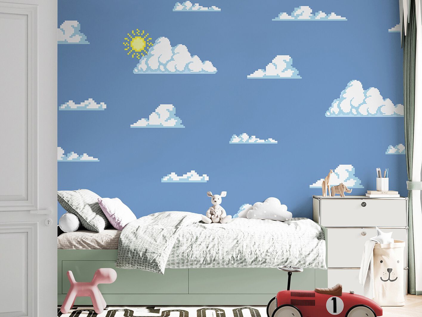 Carta da parati PVC free, eco-friendly, lavabile WallPepper CLOUDY PIXEL ARCH-00151641