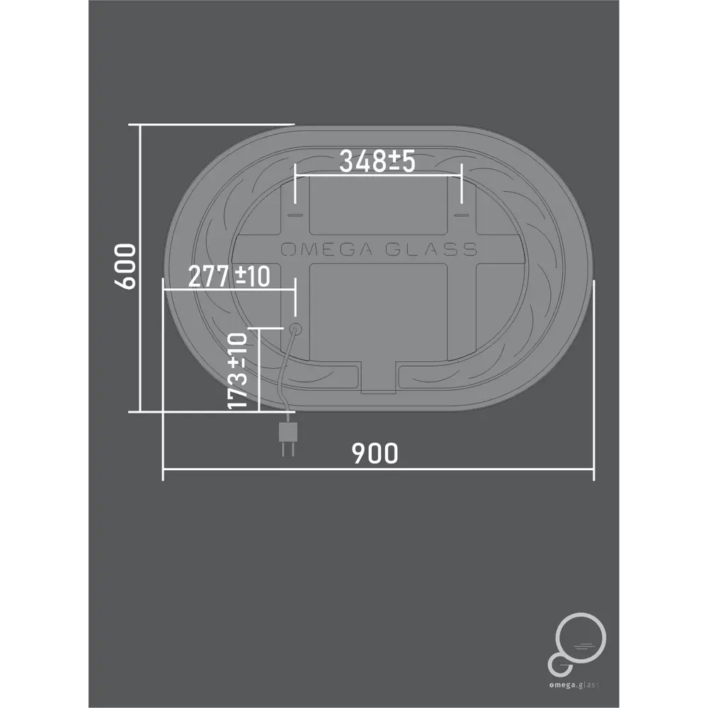 Зеркало для ванной Omega Glass Тур SD68 с подсветкой 90x60 см овальное STLM-2167511 - Вид №6