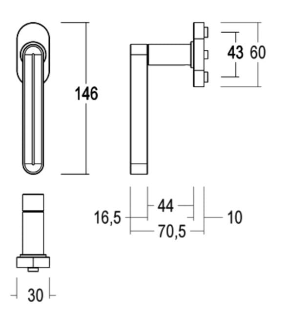 Латунная оконная ручка на розетке Quincalux Комо ARCH-00068845 - Вид №6