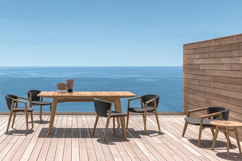 Ethimo Круглый садовый столик из тика Knit Knittb01 - Вид №6