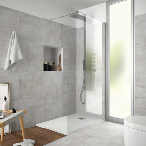 25647 SALGAR Душевая перегородка HEAVEN step-through с защитой от известкового налета Transparentto 400x 1950 мм