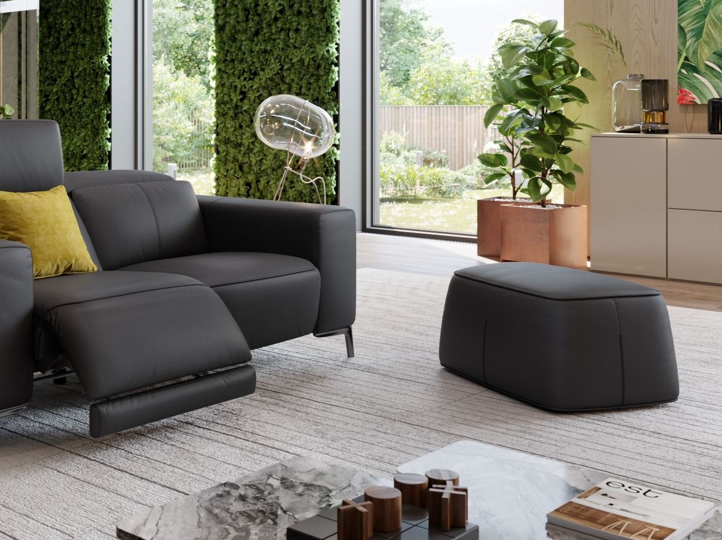 Кожаный прямоугольный пуф Sofanella Montefino ARCH-00110269 - Вид №2