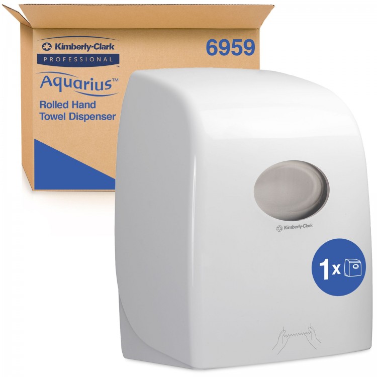 6959 Kimberly Clark Диспенсер для рулонных бумажных полотенец белый Kimberly Clark Professional Aquarius No Touch 6959 белый  - Вид №1