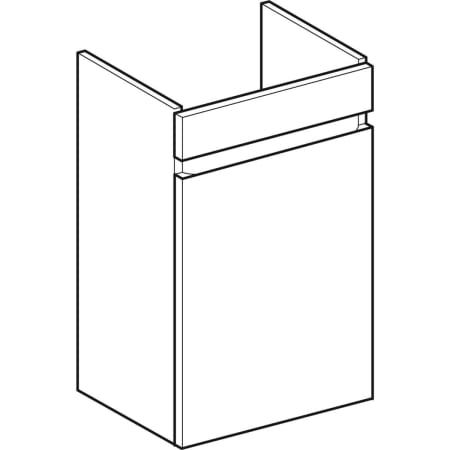 501.902.01.1 Шкафчик для раковины Geberit Renova Plan, с одной дверью Geberit  - Вид №1