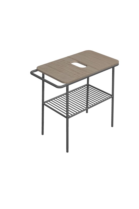 6018 Scarabeoceramica Стол 79 см с деревянной столешницей Fuji Santreyd - Вид №1