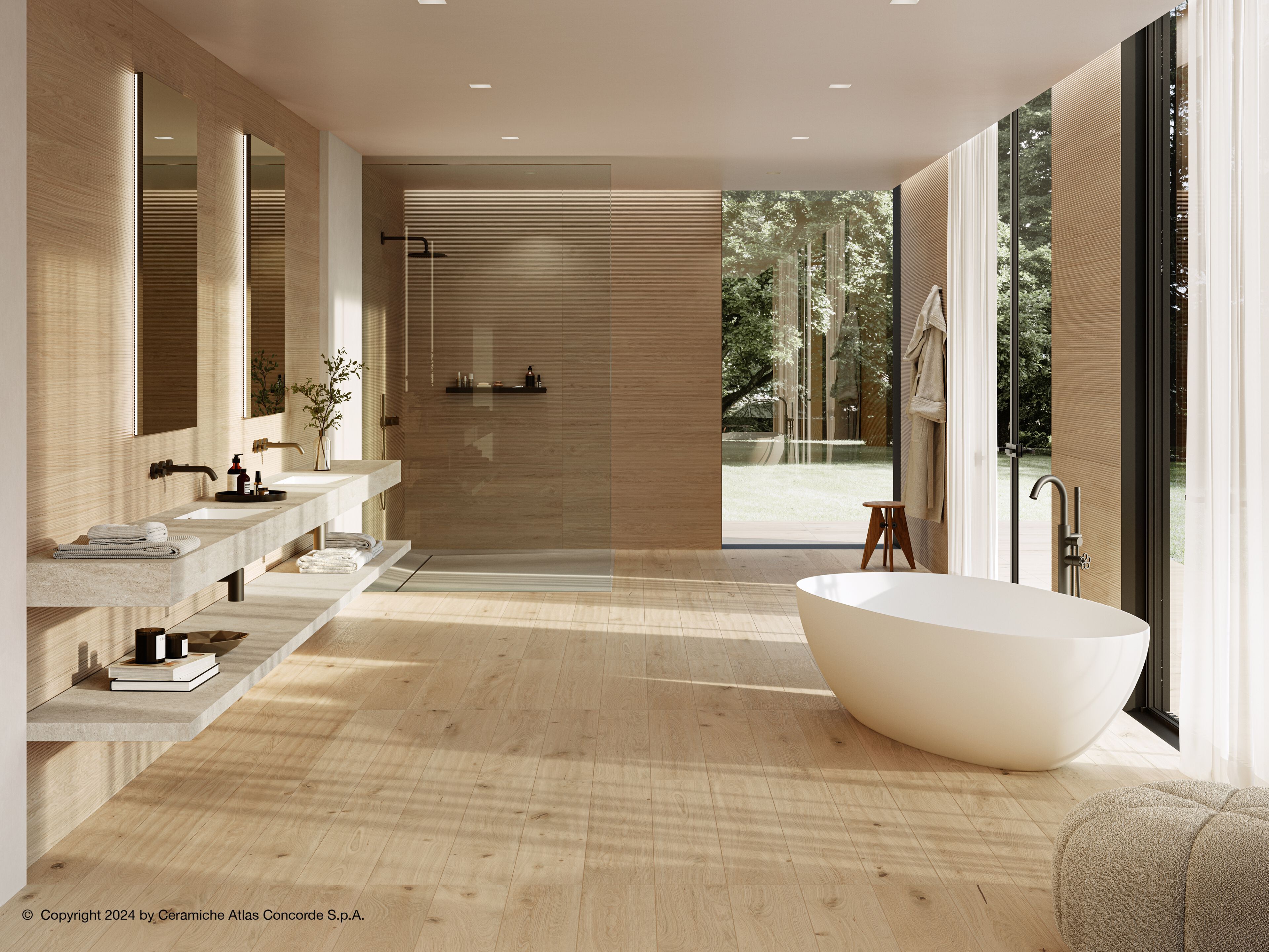 Напольное покрытие из керамогранита в помещении и на открытом воздухе с эффектом дерева Atlas Concorde журнал ARCH-00030139 - Вид №16
