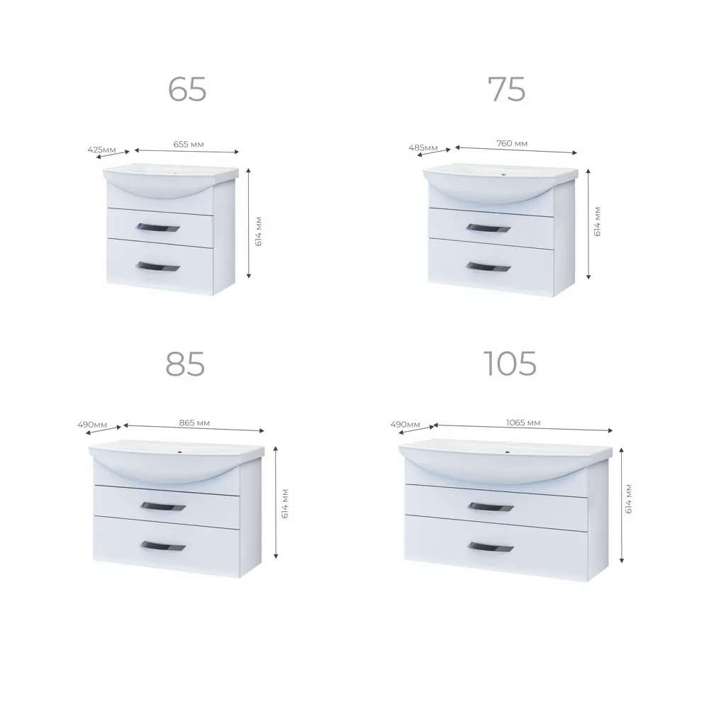 Тумба под раковину Vigo Moss подвесная 65 см, цвет белый STLM-2125273 - Вид №4