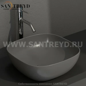 B6Q43SK Накладная раковина на столешницу  квадратная Ceramica Globo T-EDGE