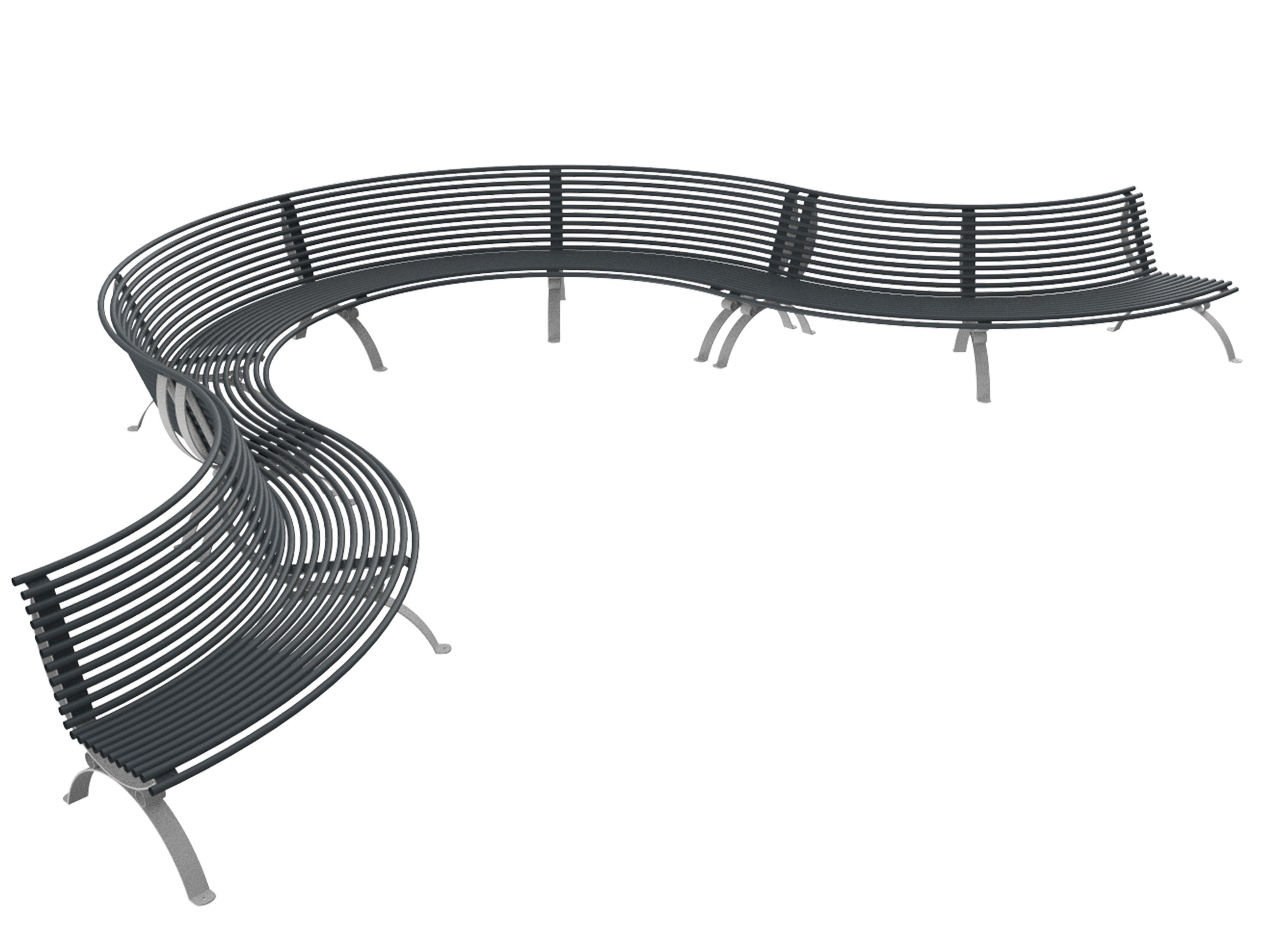 Металлическая изогнутая скамья со спинкой Lazzari Позитано ARCH-00016907 - Вид №4