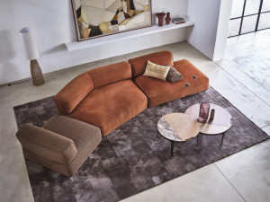 Тканевый изогнутый модульный диван