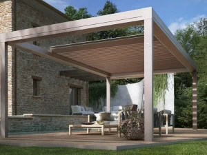 PRATIC F.lli ORIOLI Пристенная пергола со сдвижной крышкой Brera