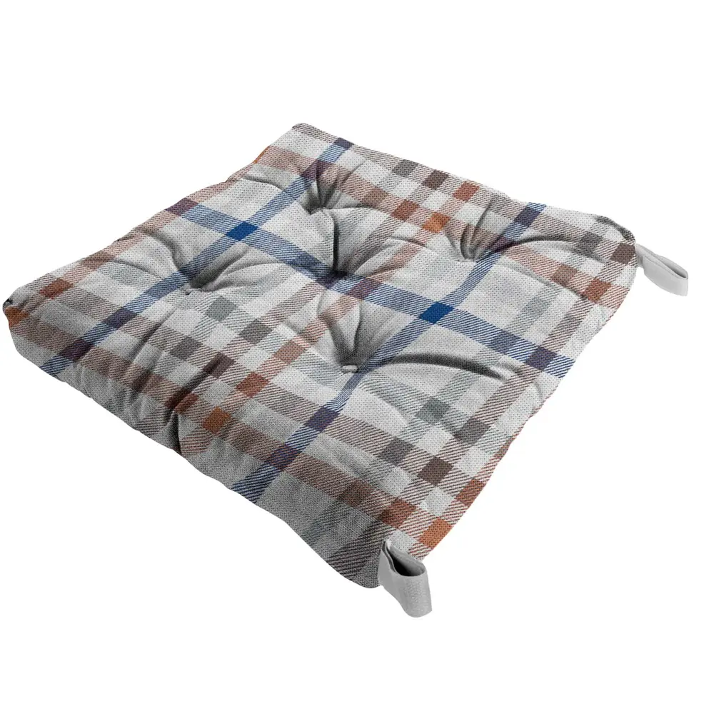 Сидушка Тартан 40x35 см цвет серый LINEN WAY STLM-2013317 - Вид №1