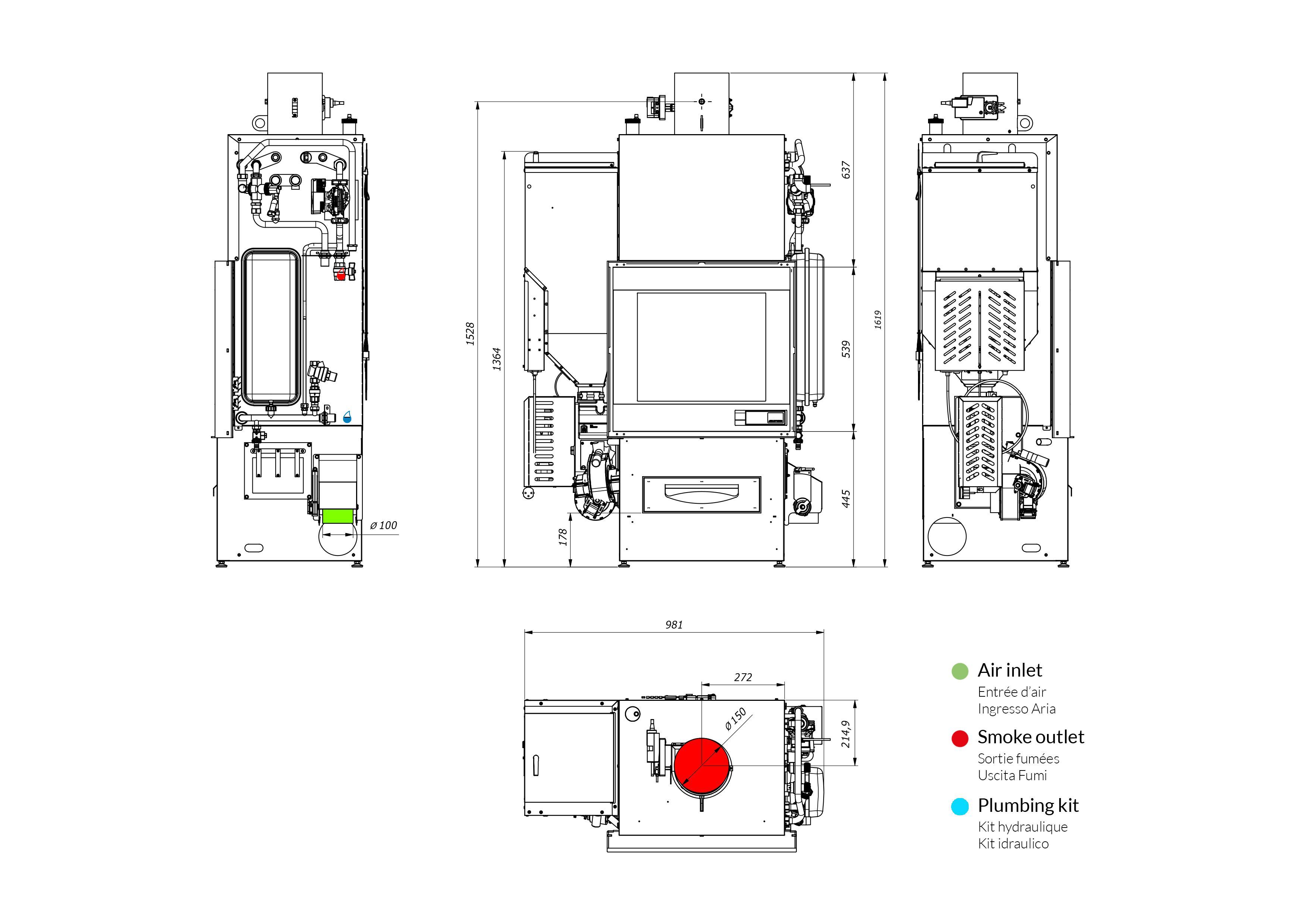 Термокаминет комбинированный дровяной пеллет Jolly Mec водяные системы ARCH-00029906 - Вид №2